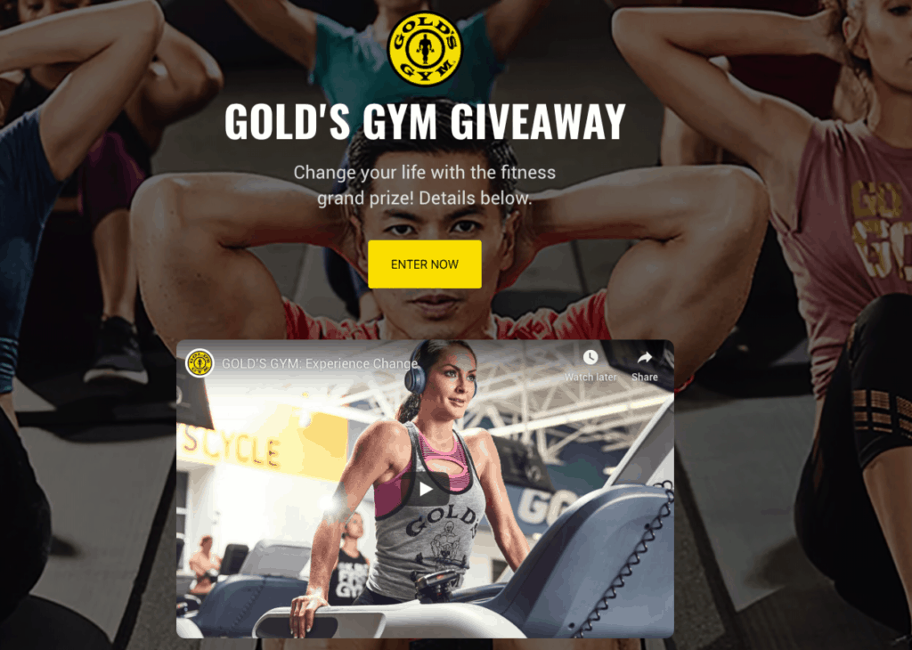 Golds Gym Giveaway